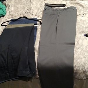 4 pairs wrinkle-free flat-front dress pants